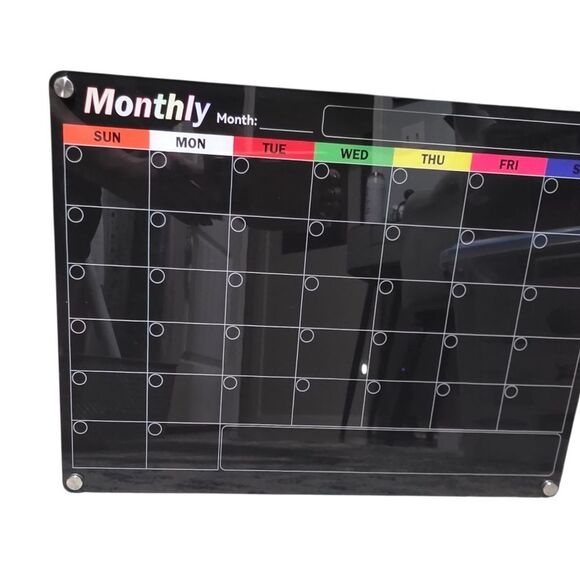 Black Acrylic Weekly Magnetic Planner 2pc Set - Picture 1 of 5